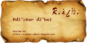 Rücker Ábel névjegykártya